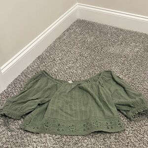 Green Off-Shoulder Blouse